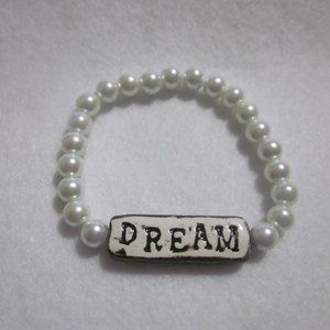 White "DREAM" Stretch Bracelet